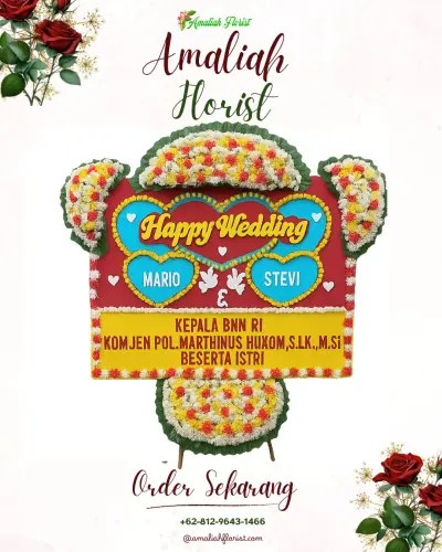 Karangan Papan Bunga Pernikahan di Sindangwangi
